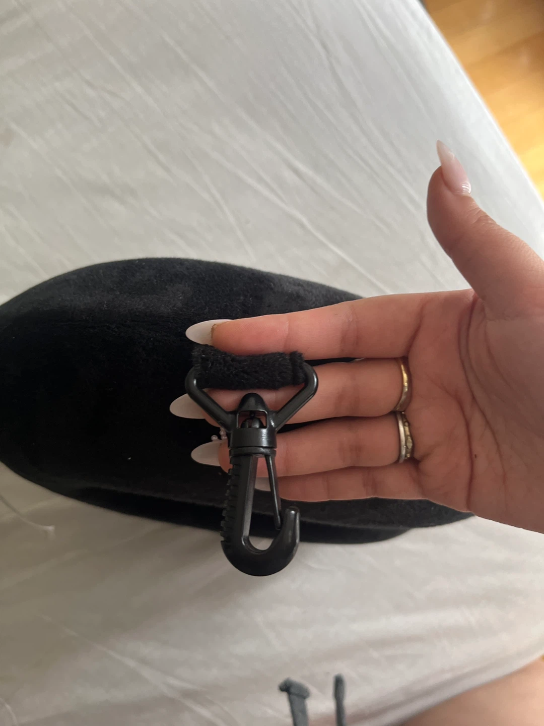 Black Travel Neck Pillow with Clip - photo 2