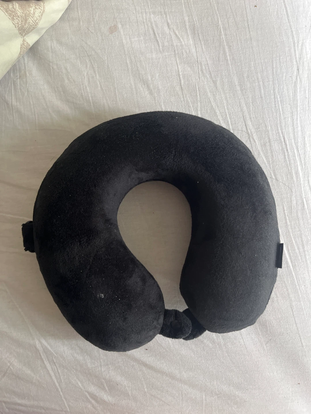 Black Travel Neck Pillow with Clip