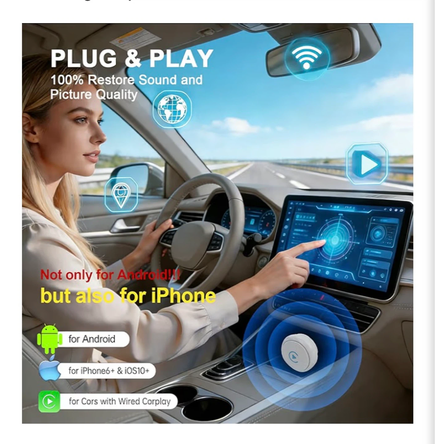 Wireless CarPlay Adapter for iPhone & Android - photo 2
