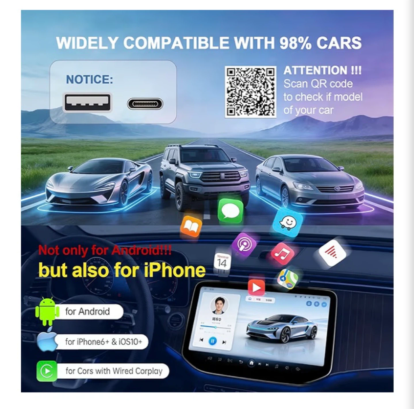 Wireless CarPlay Adapter for iPhone & Android - photo 4