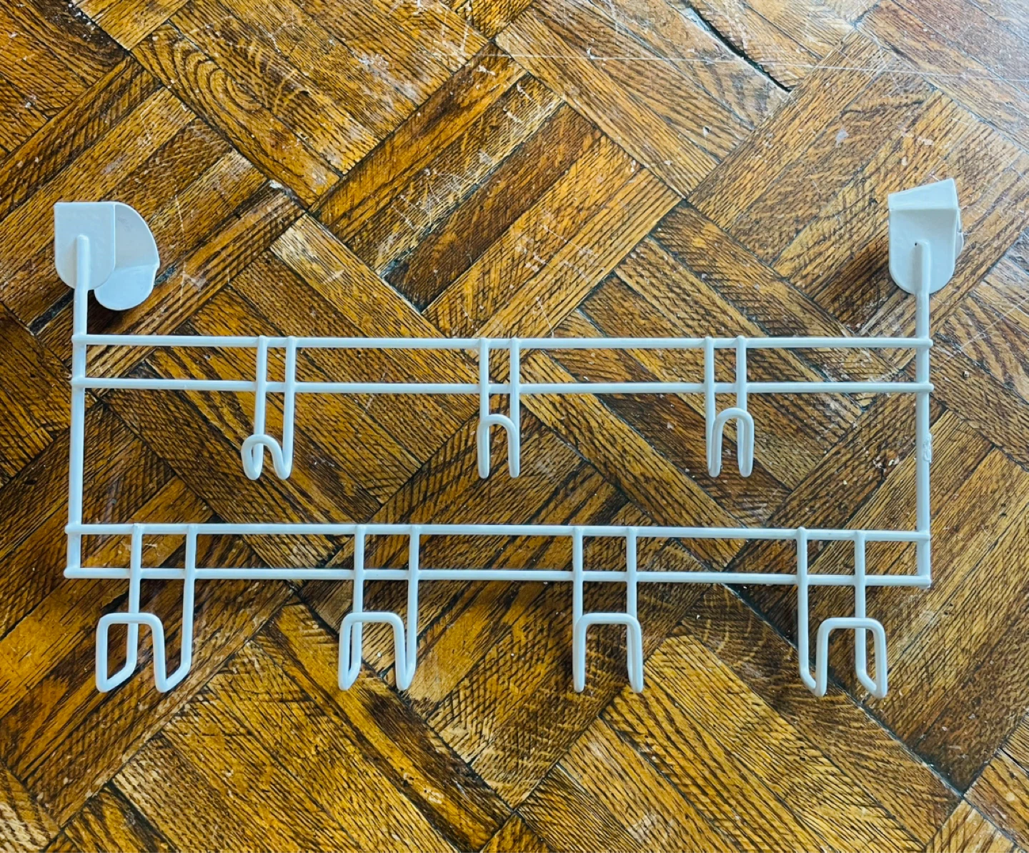 White Over-the-Door Rack with 8 Hooks