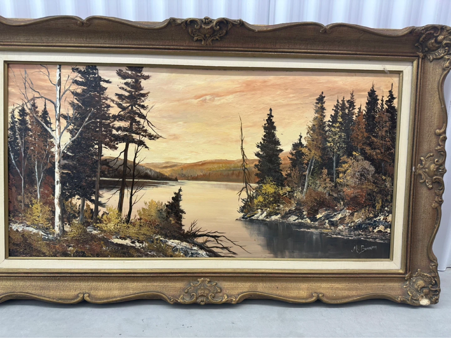 Framed Landscape Oil Painting
