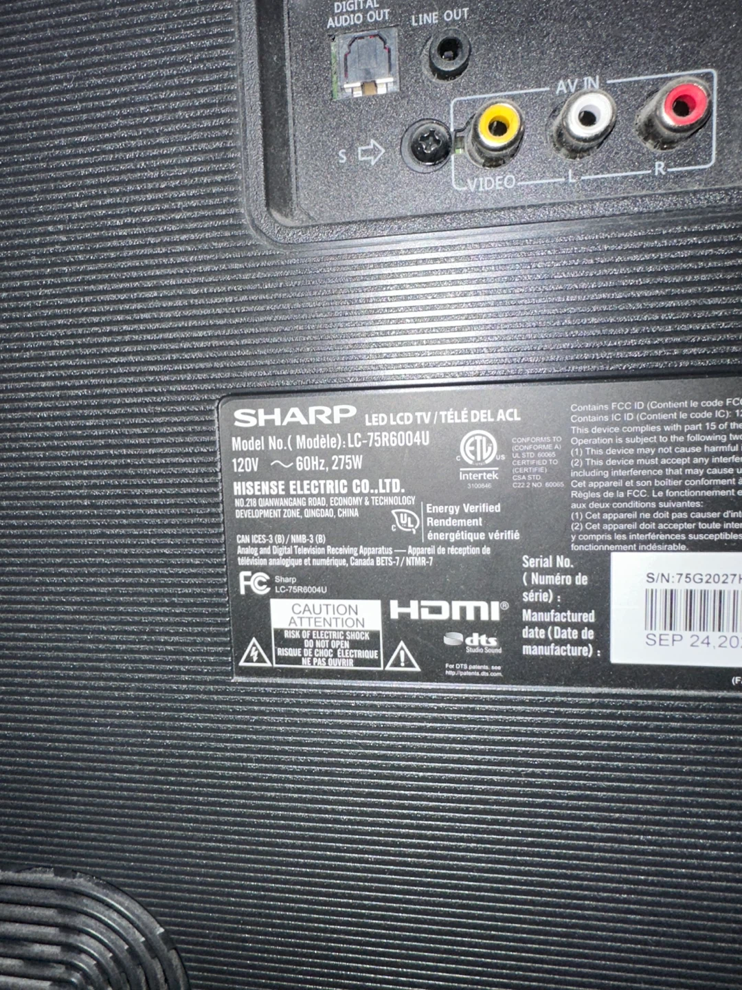 Sharp LC-75R6004U LED TV needs new backlight - photo 2