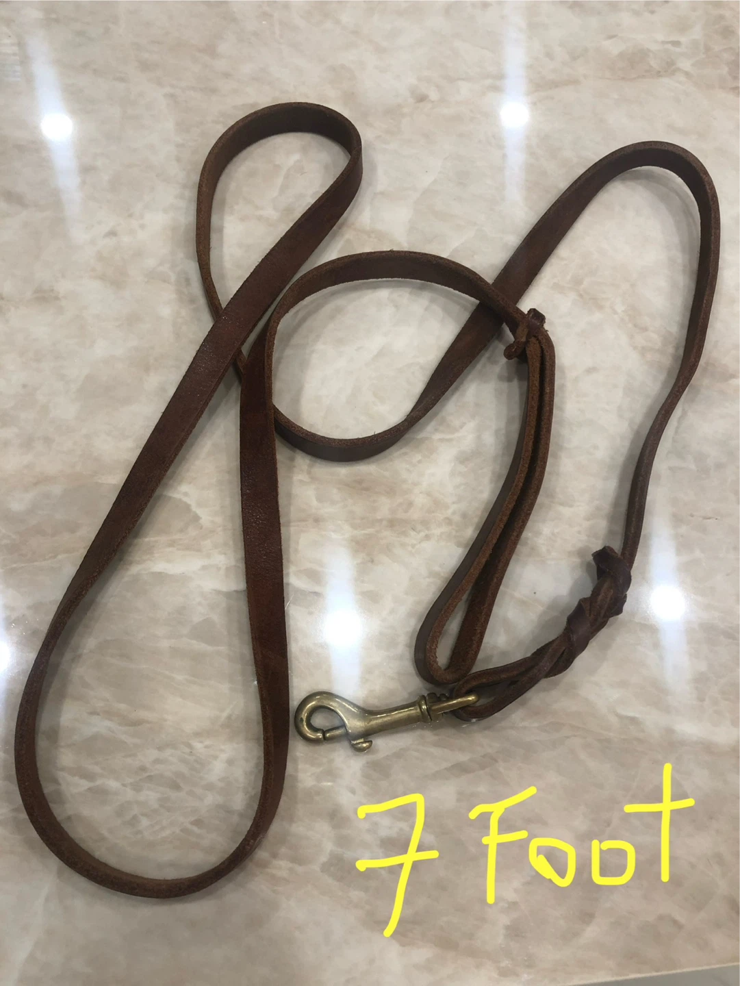 NEW 7 foot long Leather Dog Leash