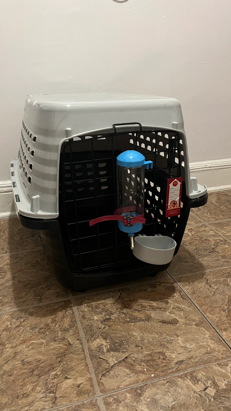 Pet Carrier Crate with Water Bottle and Food Bowl