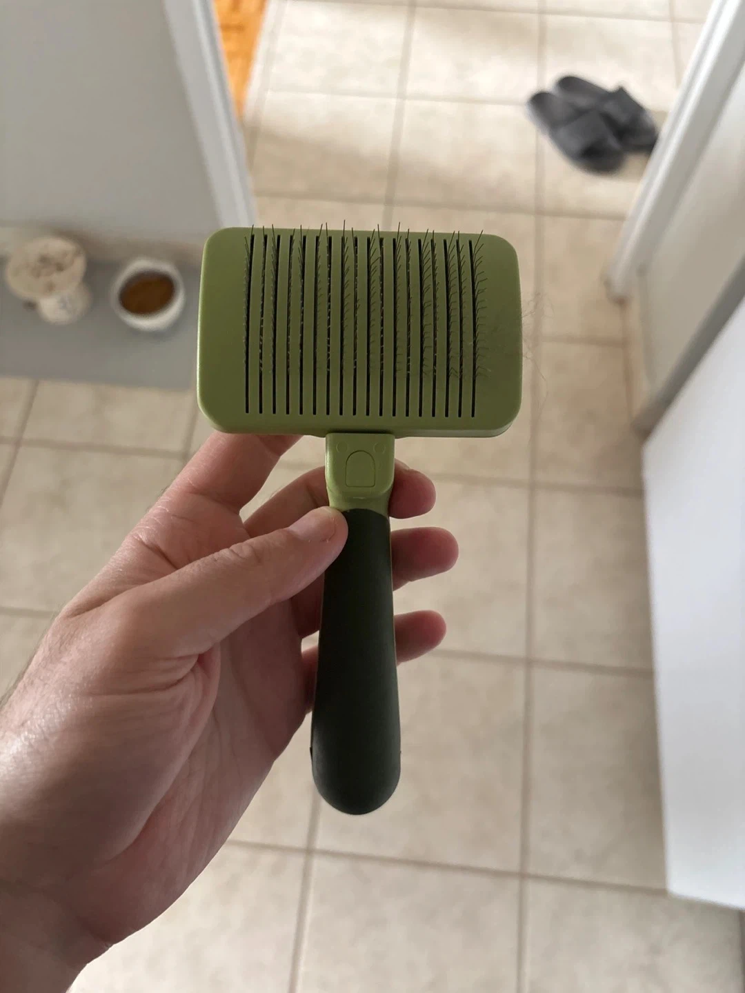 Green Pet Grooming Slicker Brush