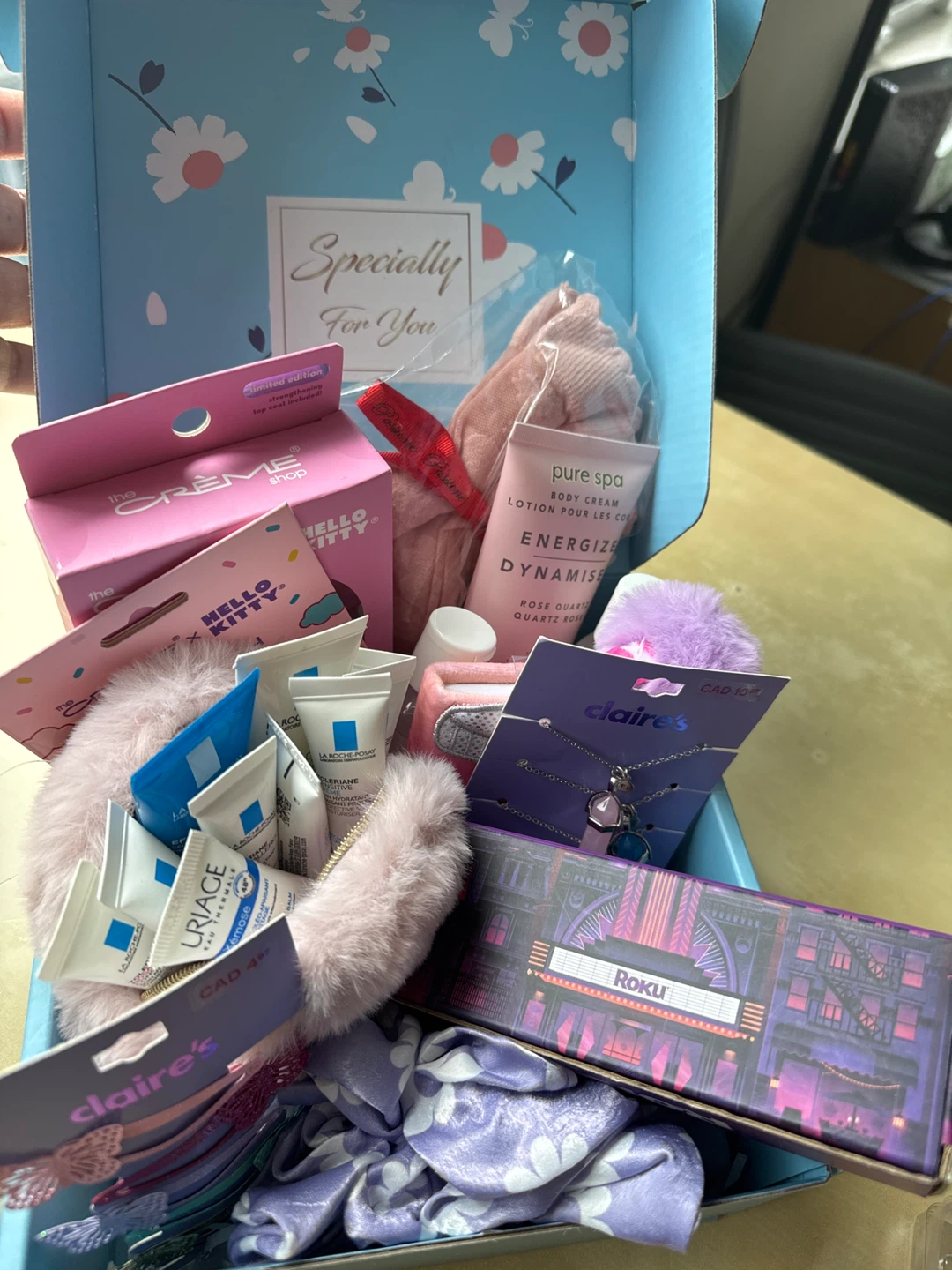 Gift Box with Hello Kitty, Claire's , La Roche-Posay, and Roku