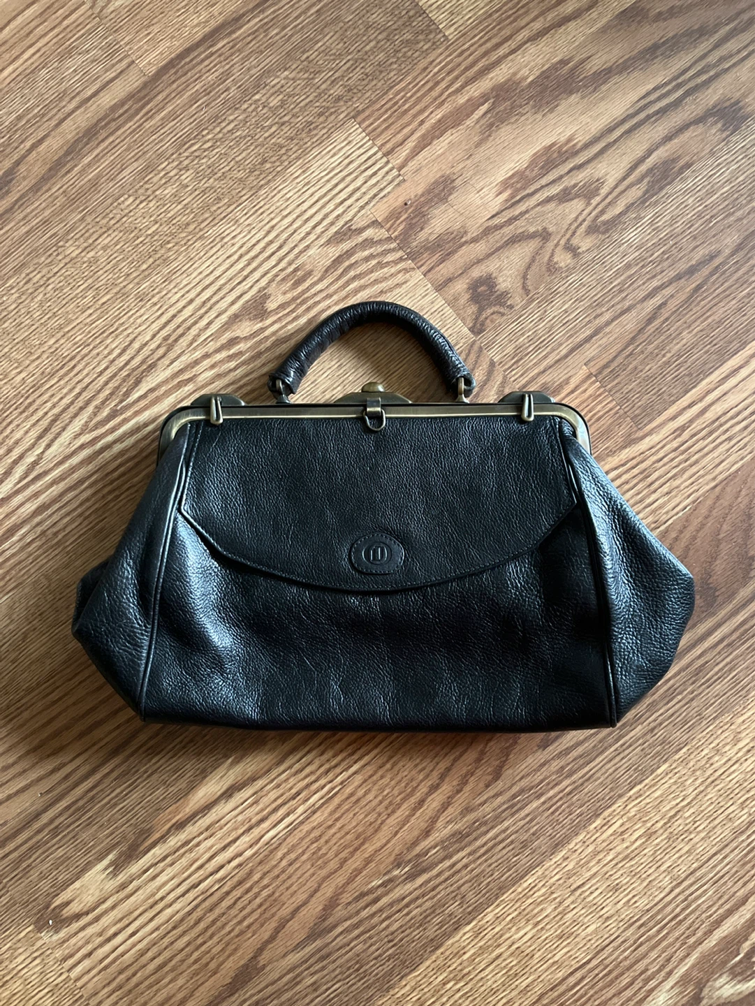 Lorenzo Made in France Black Leather Doctor's Bag