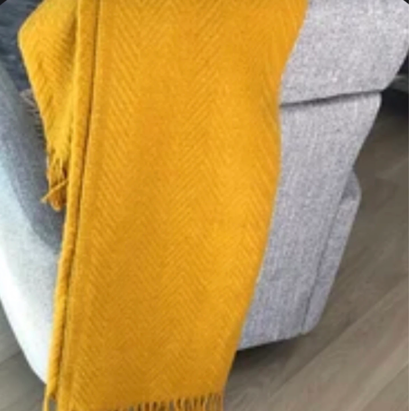 Mustard Yellow Herringbone Throw Blanket