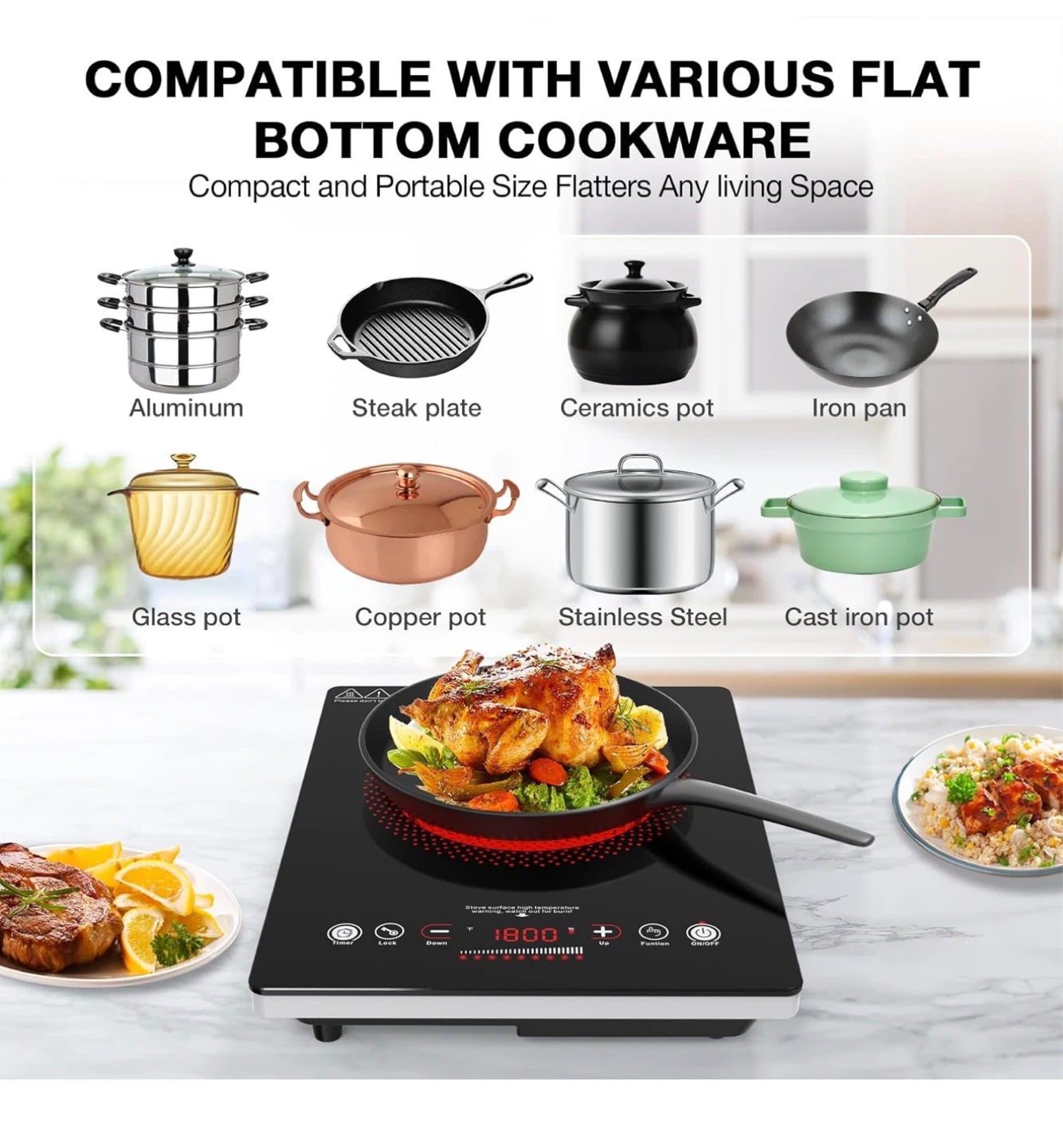 Single Burner Electric Cooktop 110V 1800W SC18 - photo 5