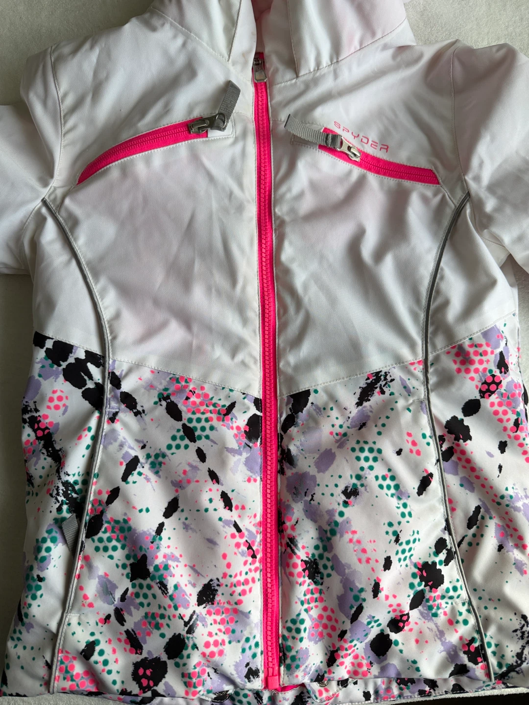 Spyder Ski Jacket - White/Pink/Purple Print - photo 3