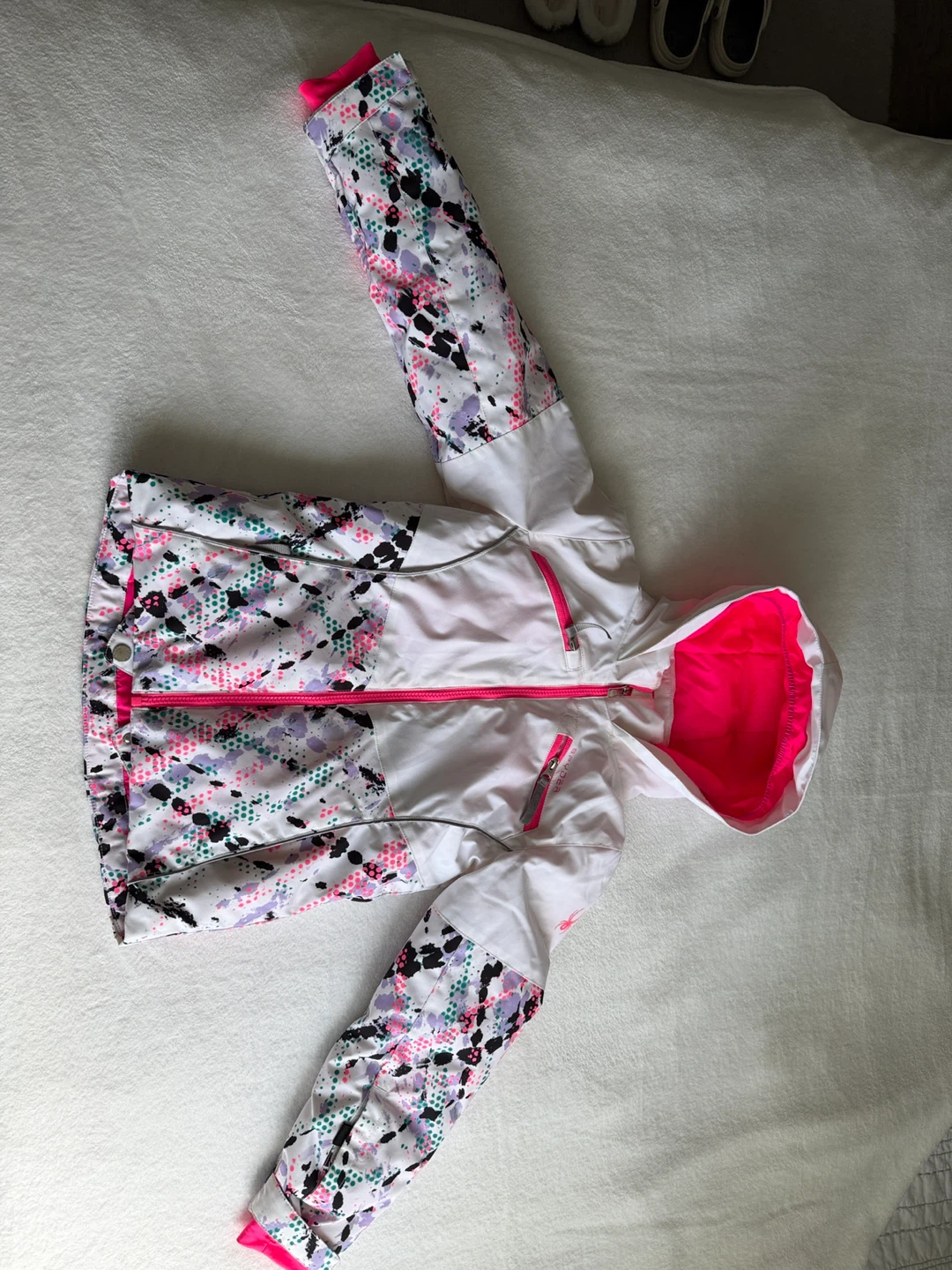 Spyder Ski Jacket - White/Pink/Purple Print