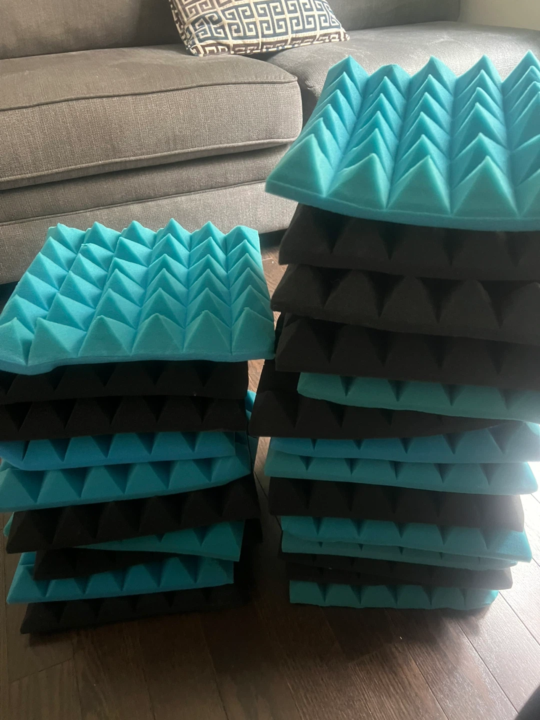 Pyramid Acoustic Foam Panels (Black & Blue) - photo 2