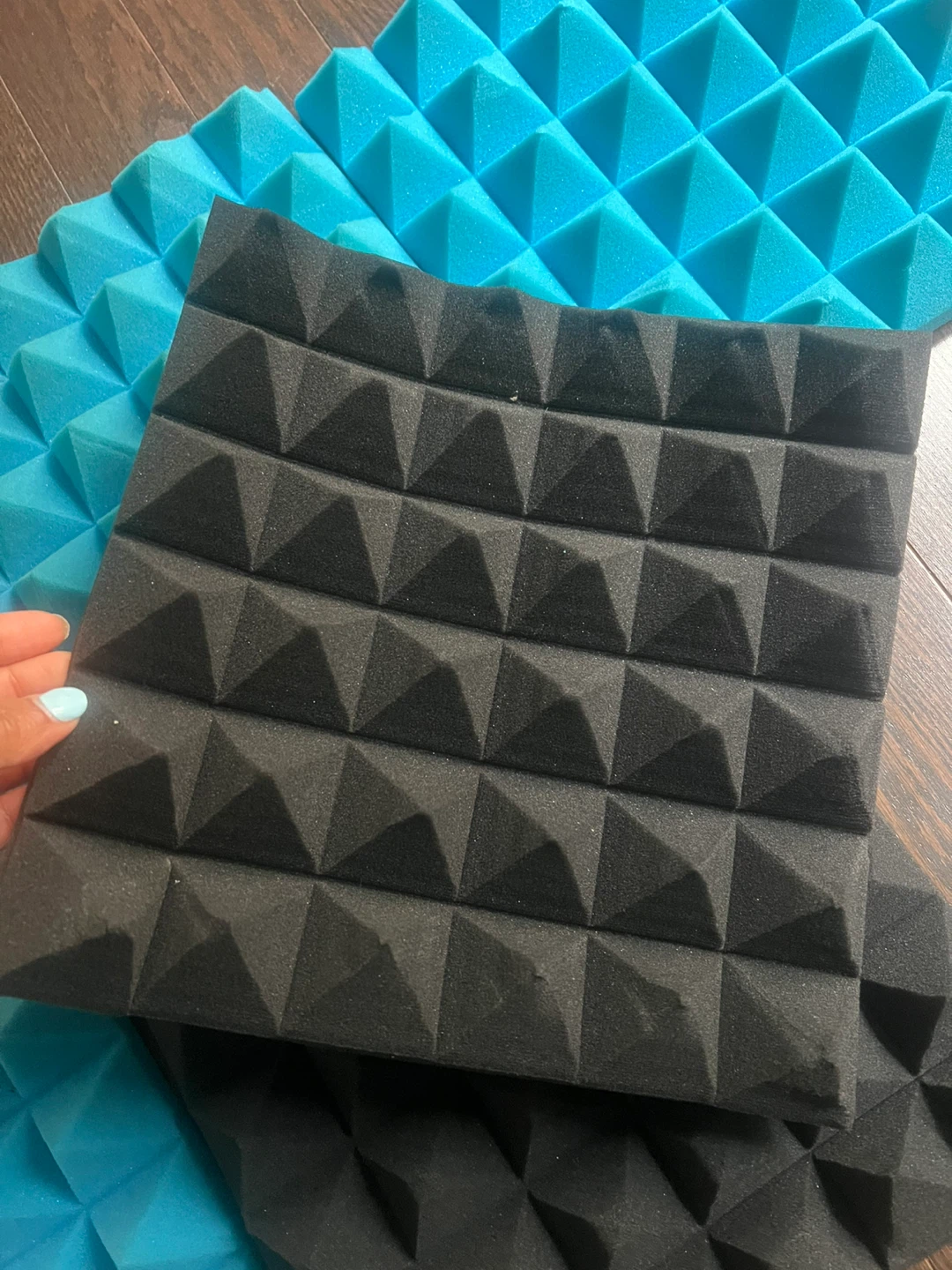 Pyramid Acoustic Foam Panels (Black & Blue) - photo 4