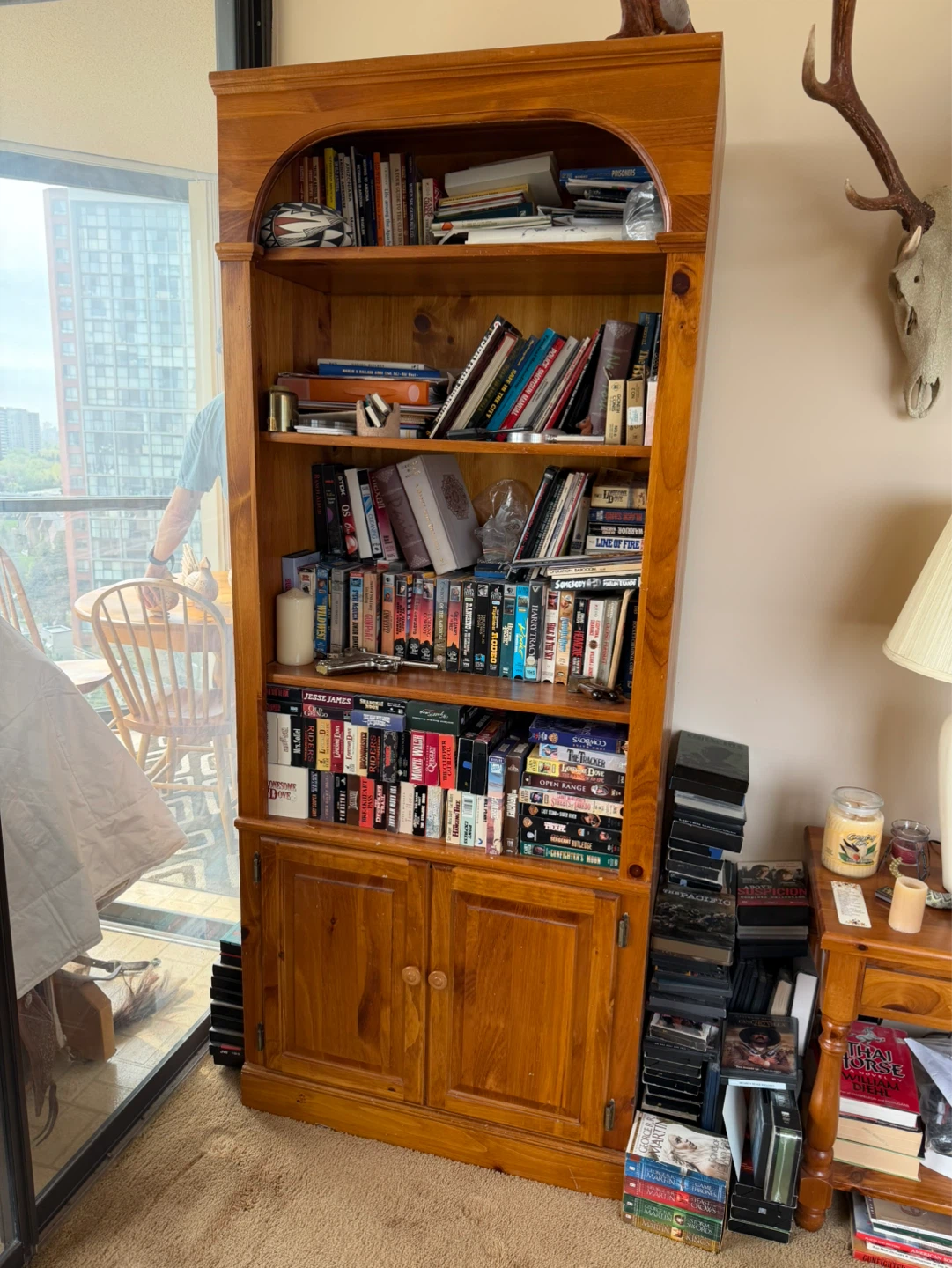 Wooden Bookcase With Cabinet