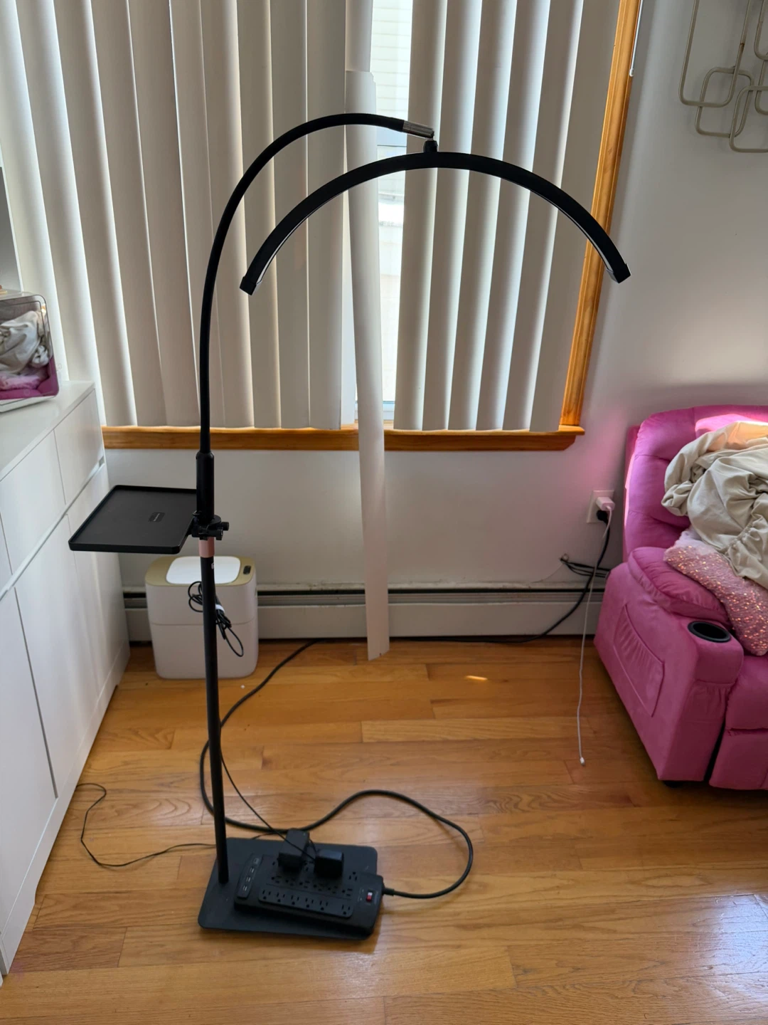 Arc Ring Light with Stand and Power Strip
