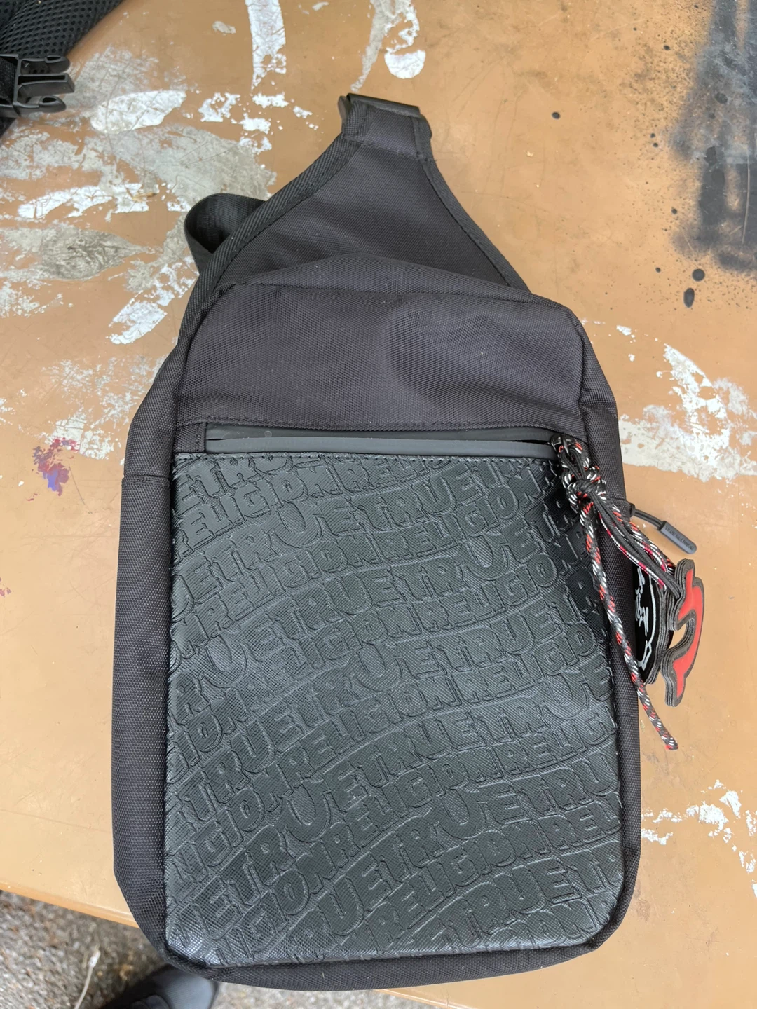 Black Sling Bag with Embossed Logo - photo 2