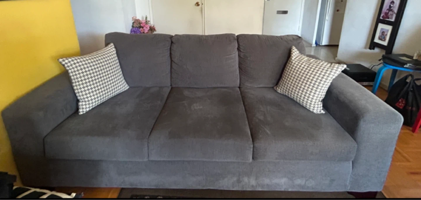 Grey 3-Seater Sofa with Accent Pillows - photo 2