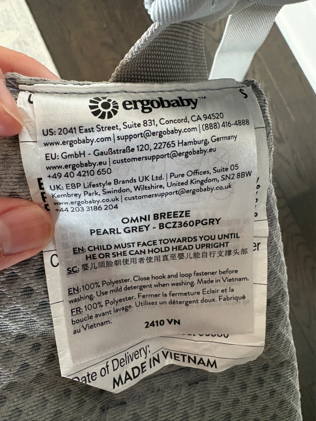 Ergobaby Omni Breeze Baby Carrier - Pearl Grey - photo 2