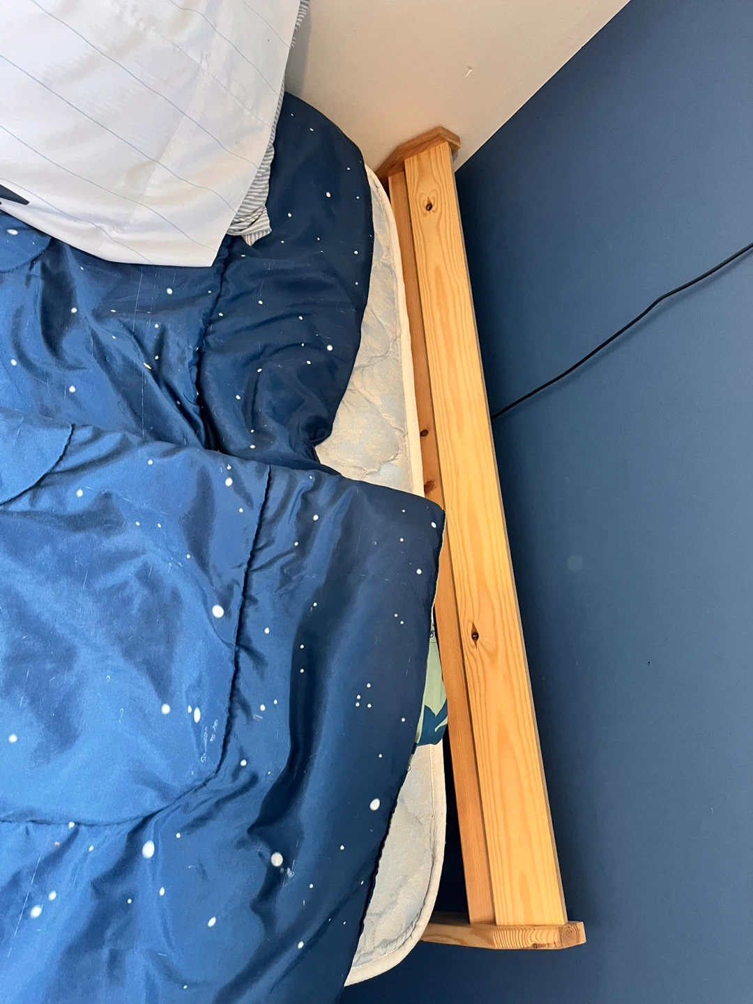 Wooden Twin Bed Frame with Mattress - photo 2