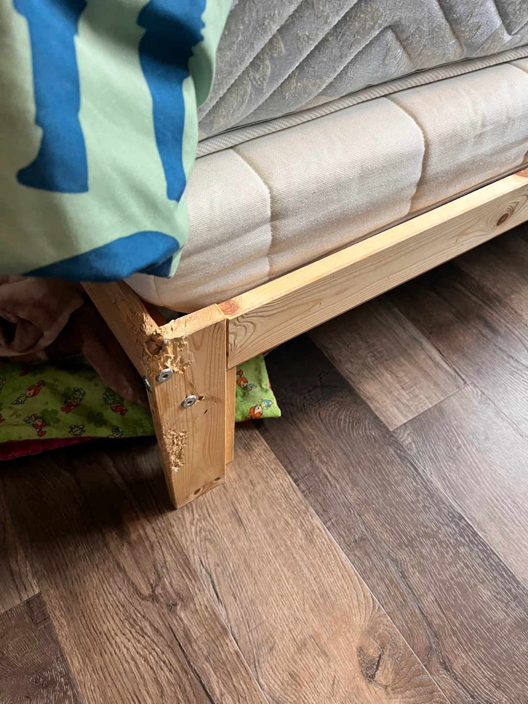 Wooden Twin Bed Frame with Mattress - photo 4