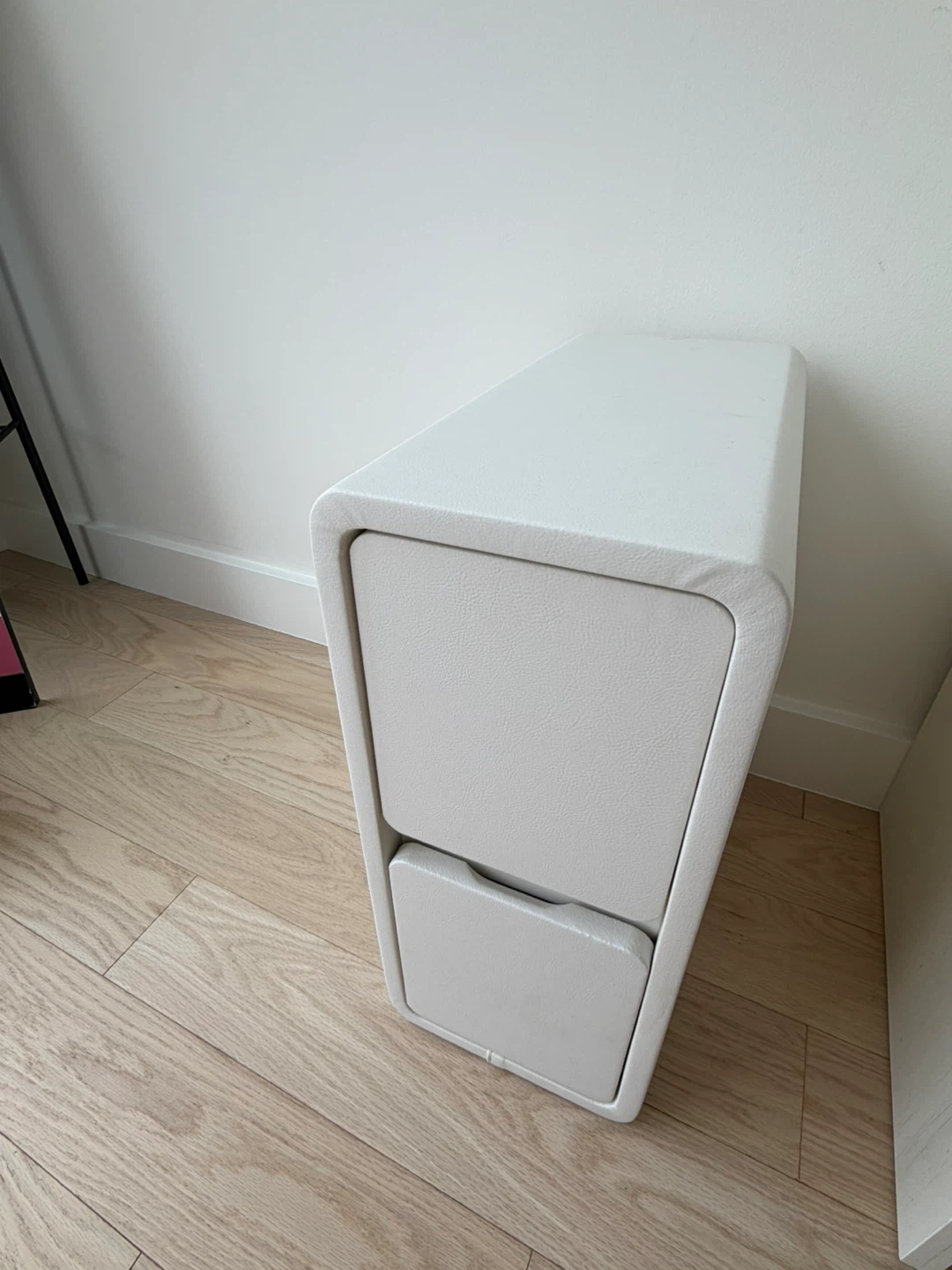 White 2-Drawer Narrow Nightstand - photo 4