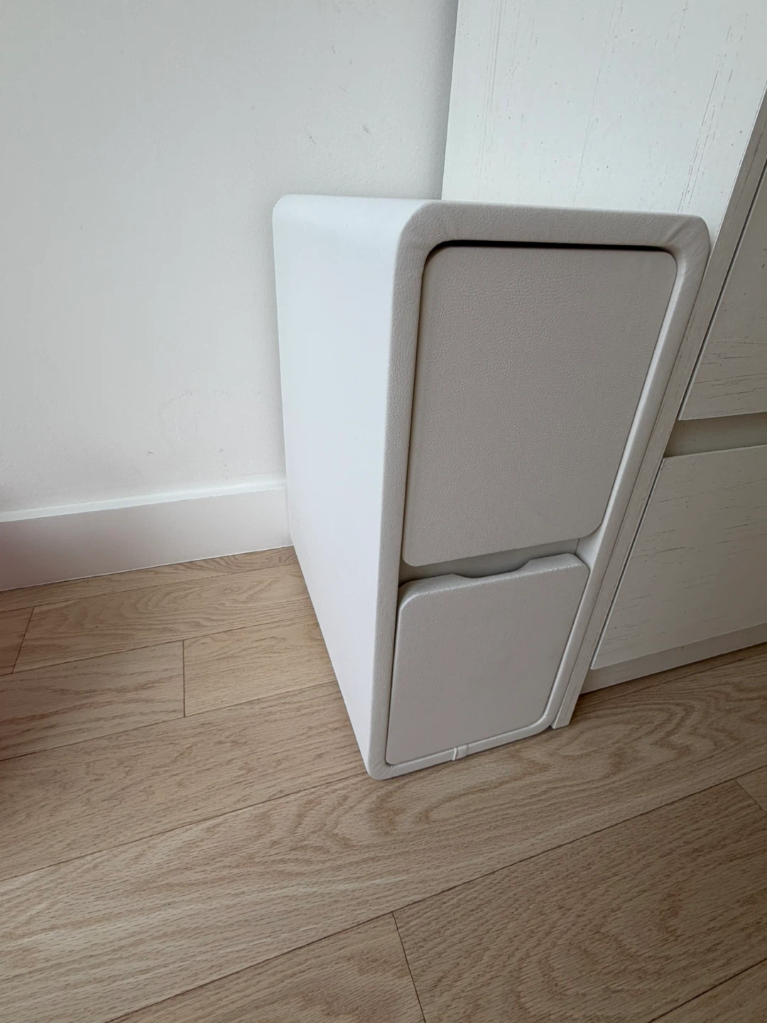 White 2-Drawer Narrow Nightstand - photo 3