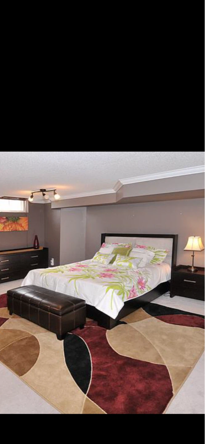 Dark Wood Queen Bed Frame with Upholstered Headboard - photo 4
