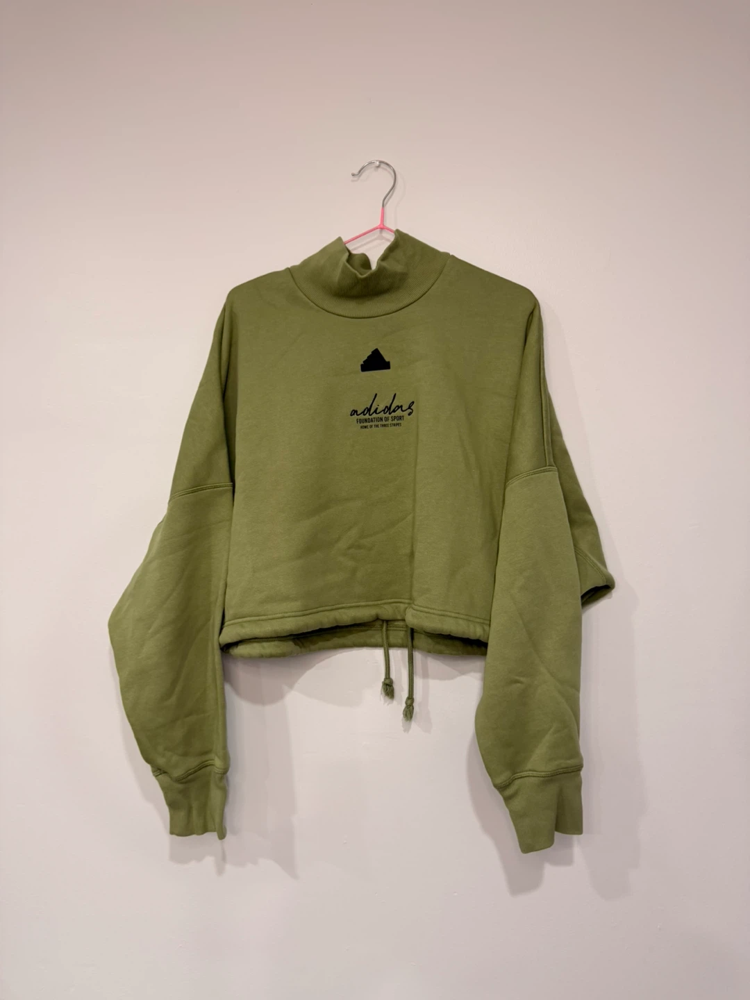 Adidas Cropped Mock Neck Sweatshirt