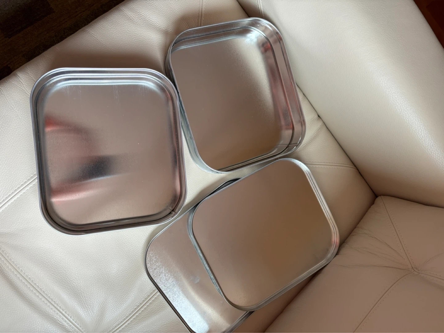 Set of 2 decorative tins with swirl pattern - photo 3