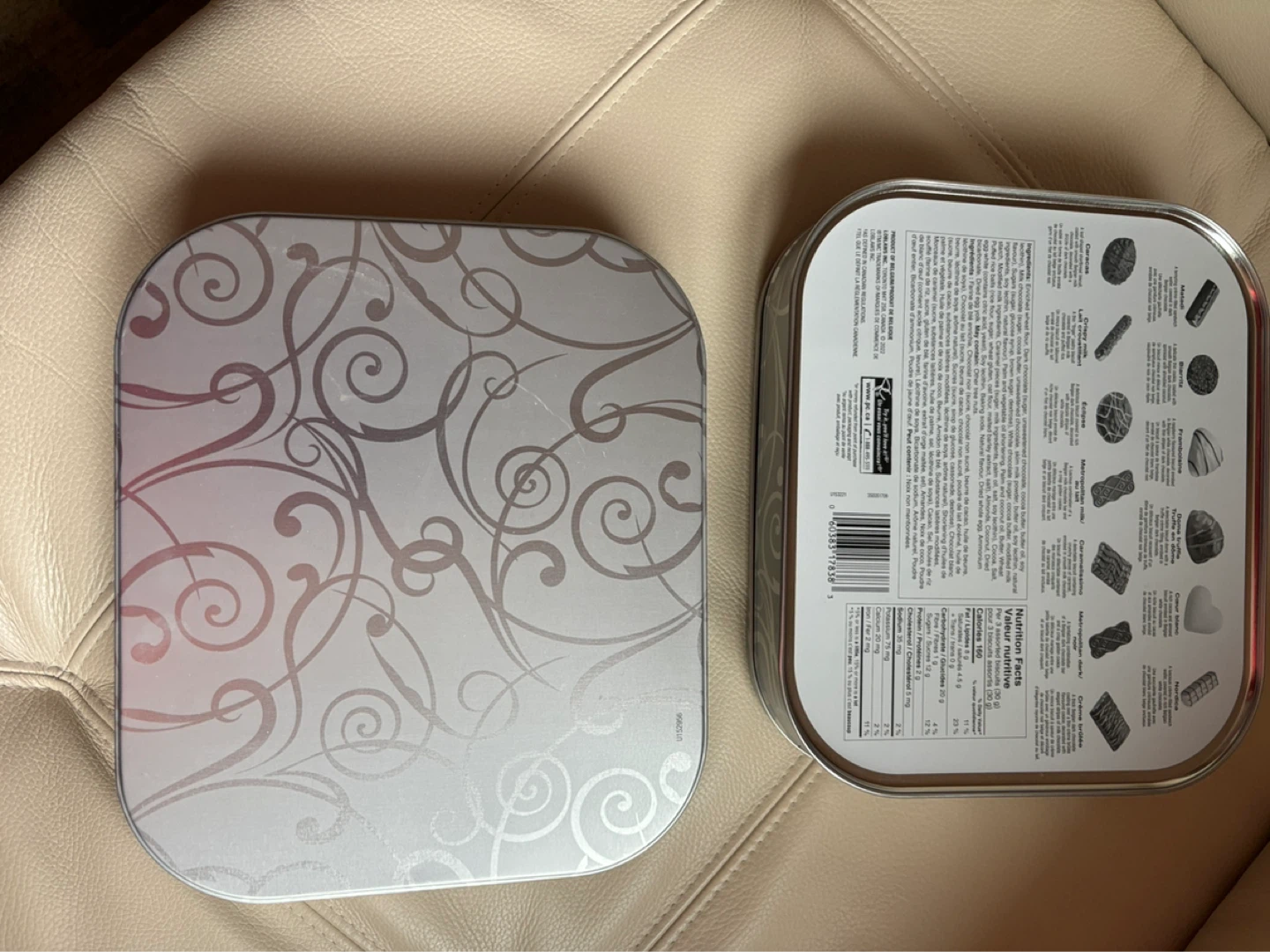 Set of 2 decorative tins with swirl pattern - photo 2