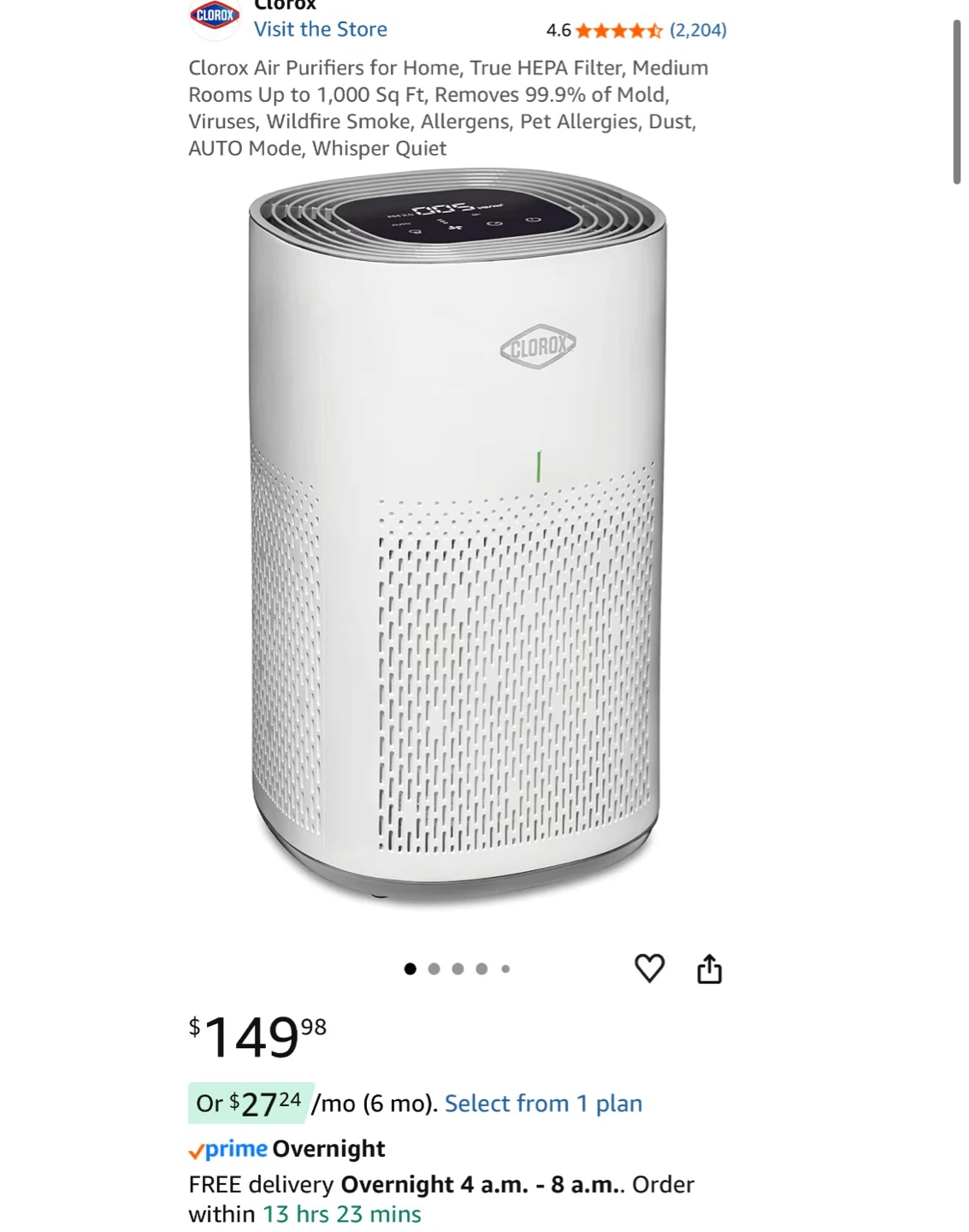 Clorox True HEPA Air Purifier - photo 2