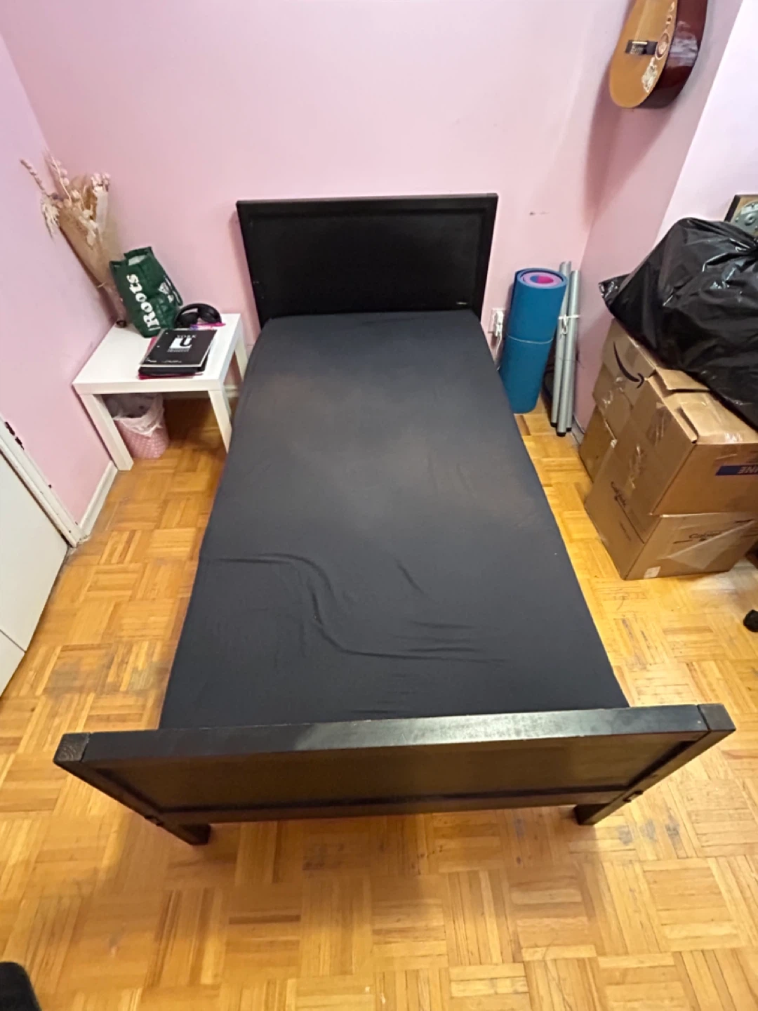 Black Twin Bed Frame with Headboard