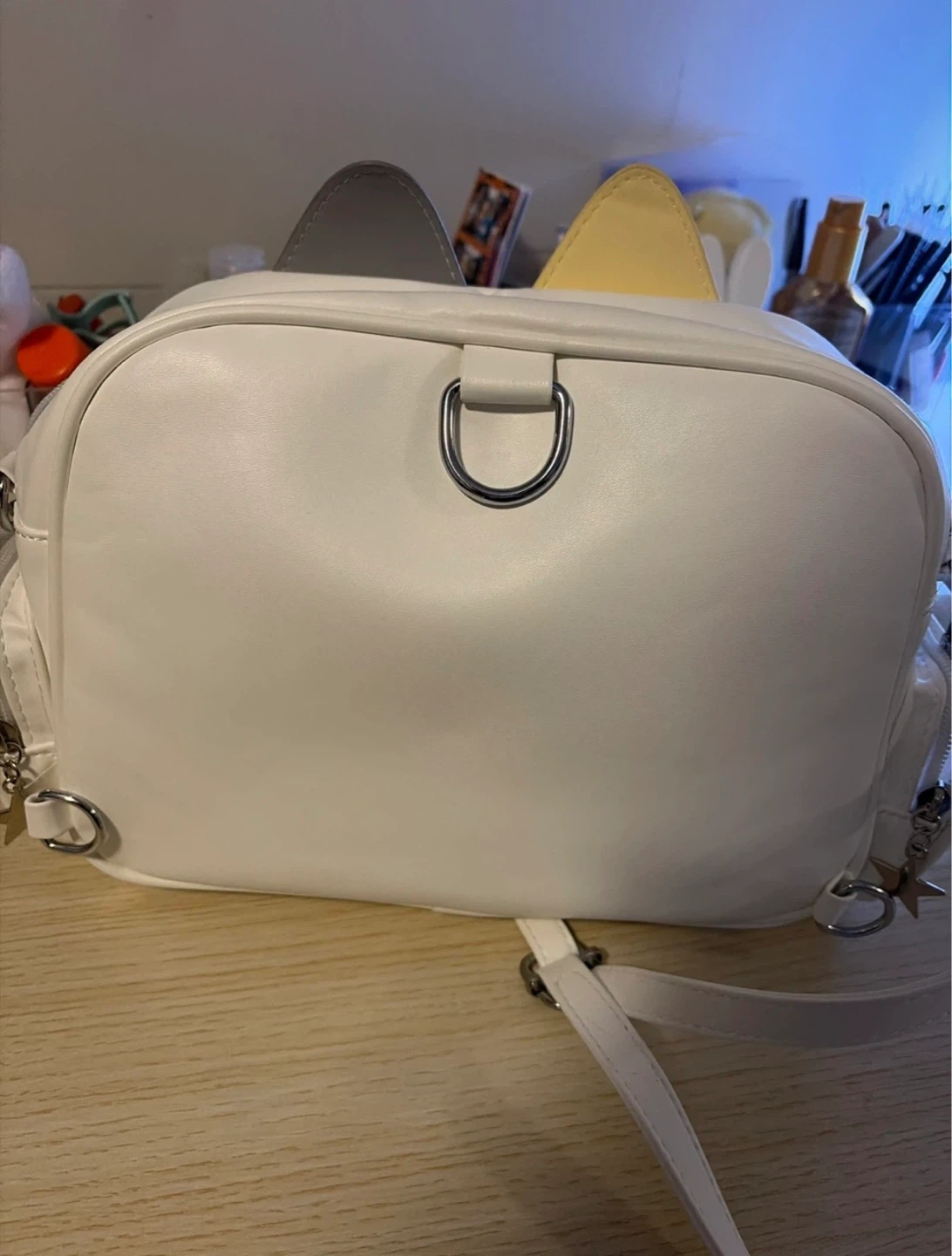 White Cat Ear Backpack with Clear Pouch - photo 2