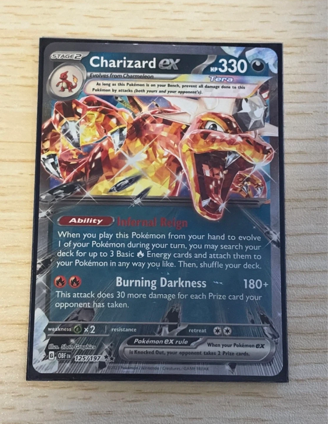 Charizard EX - 125/197 - Tera - Pokemon Card
