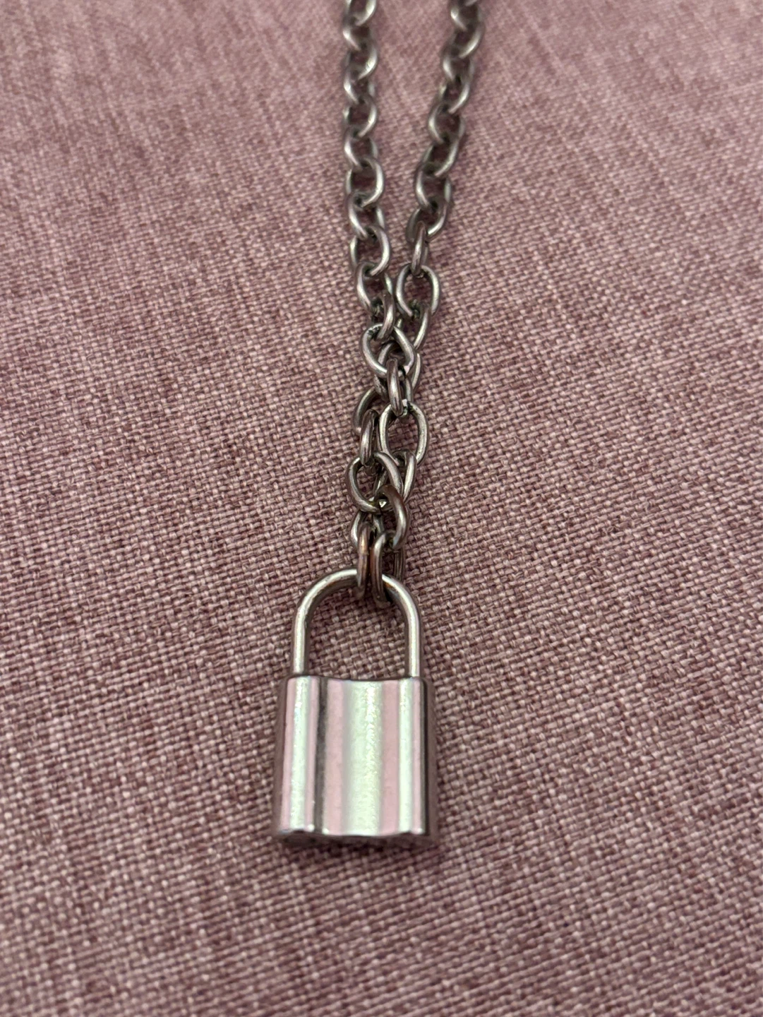 Silver Lock Charm Necklace