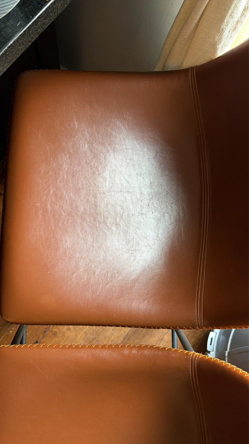 Brown Faux Leather Bar Stools (Set of 2) - photo 3