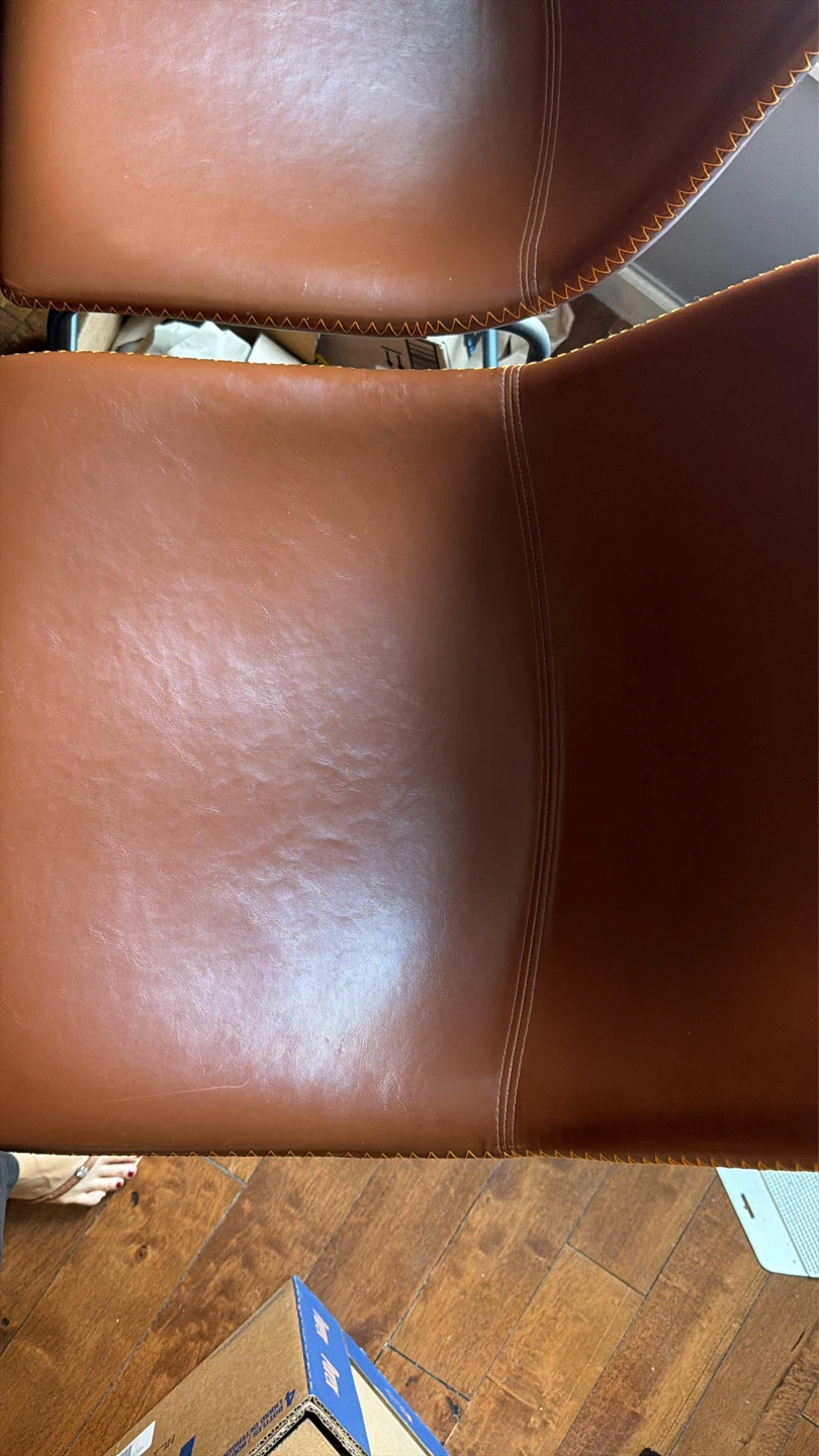 Brown Faux Leather Bar Stools (Set of 2) - photo 4
