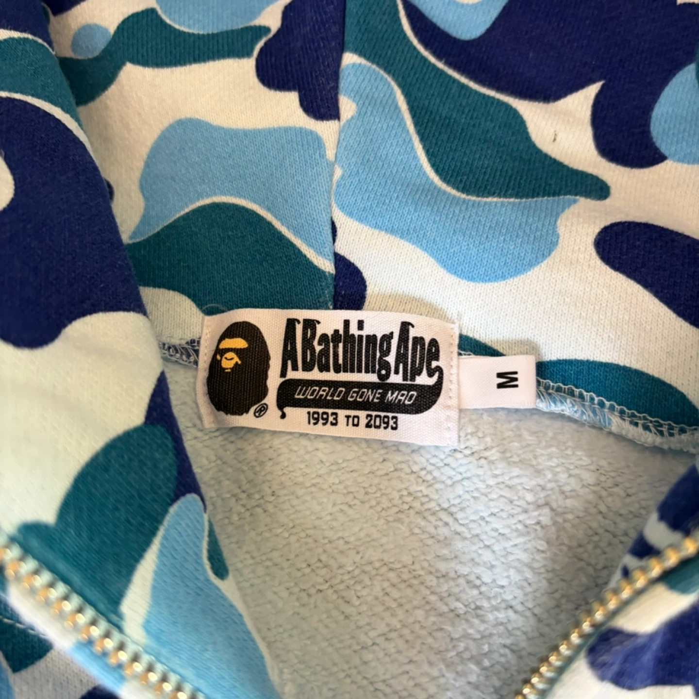 A Bathing Ape Full Zip Hoodie Camo Tiger Shark Blue - photo 3