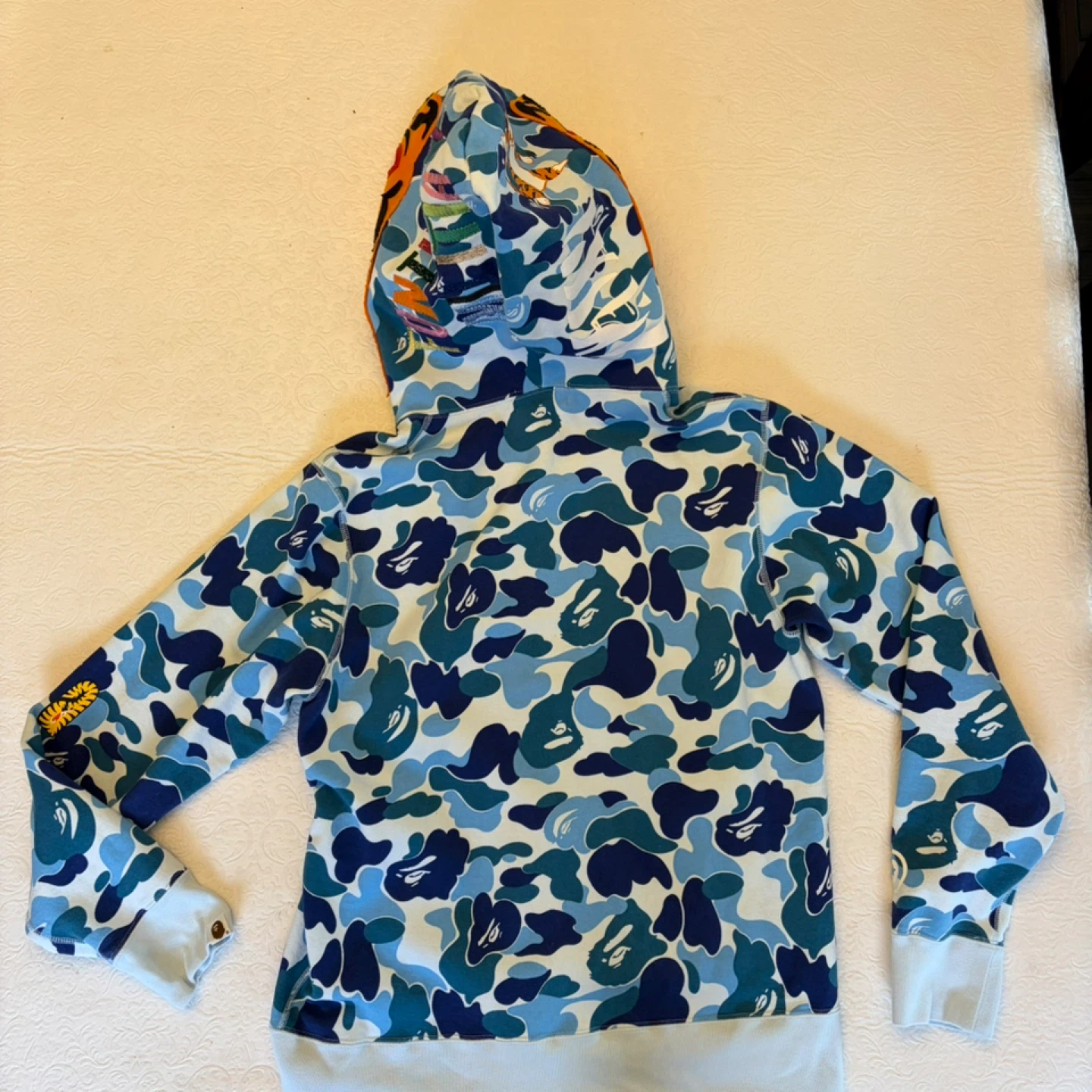A Bathing Ape Full Zip Hoodie Camo Tiger Shark Blue - photo 4
