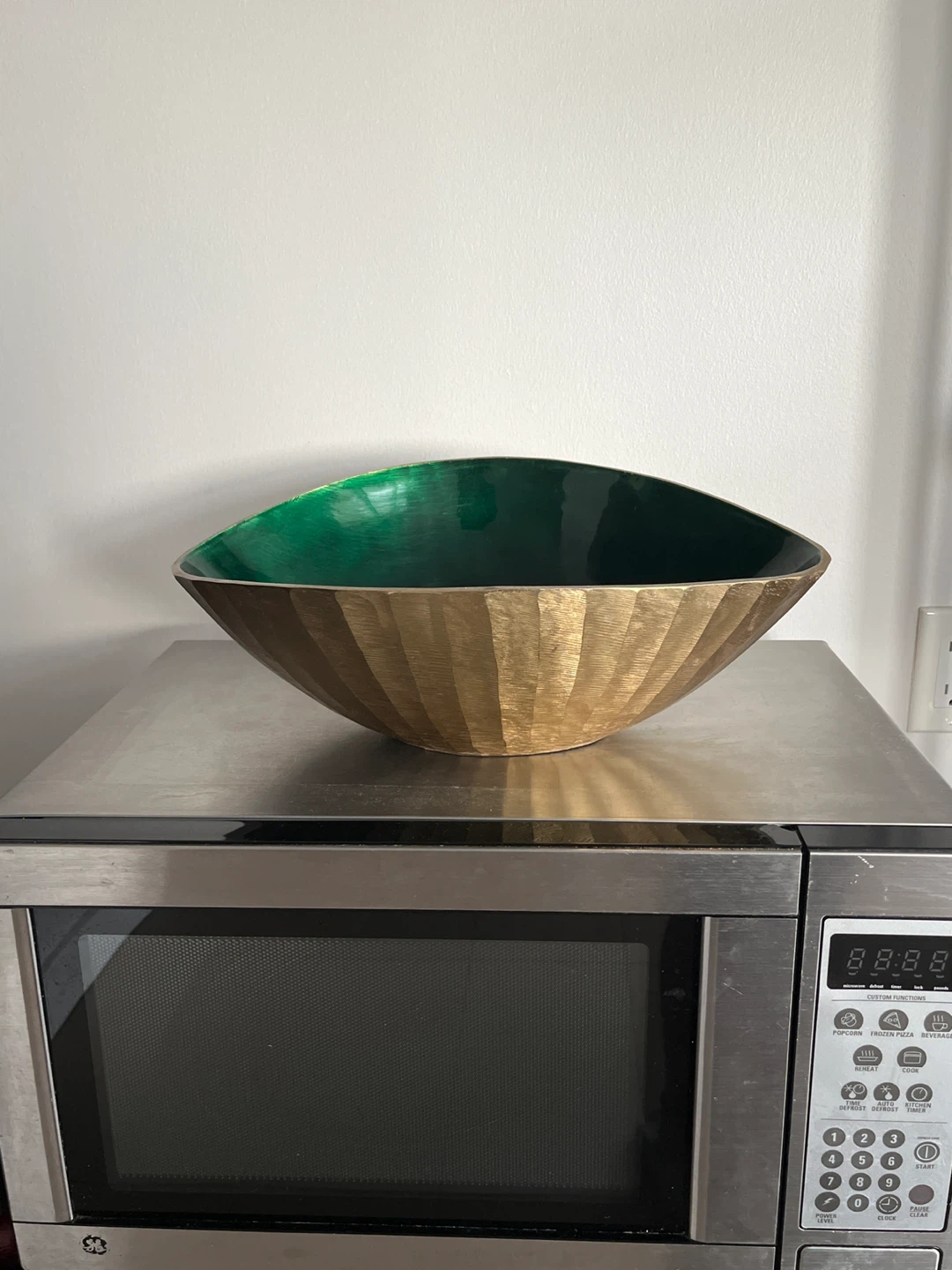 Large Decorative Bowl - Gold and Emerald Green