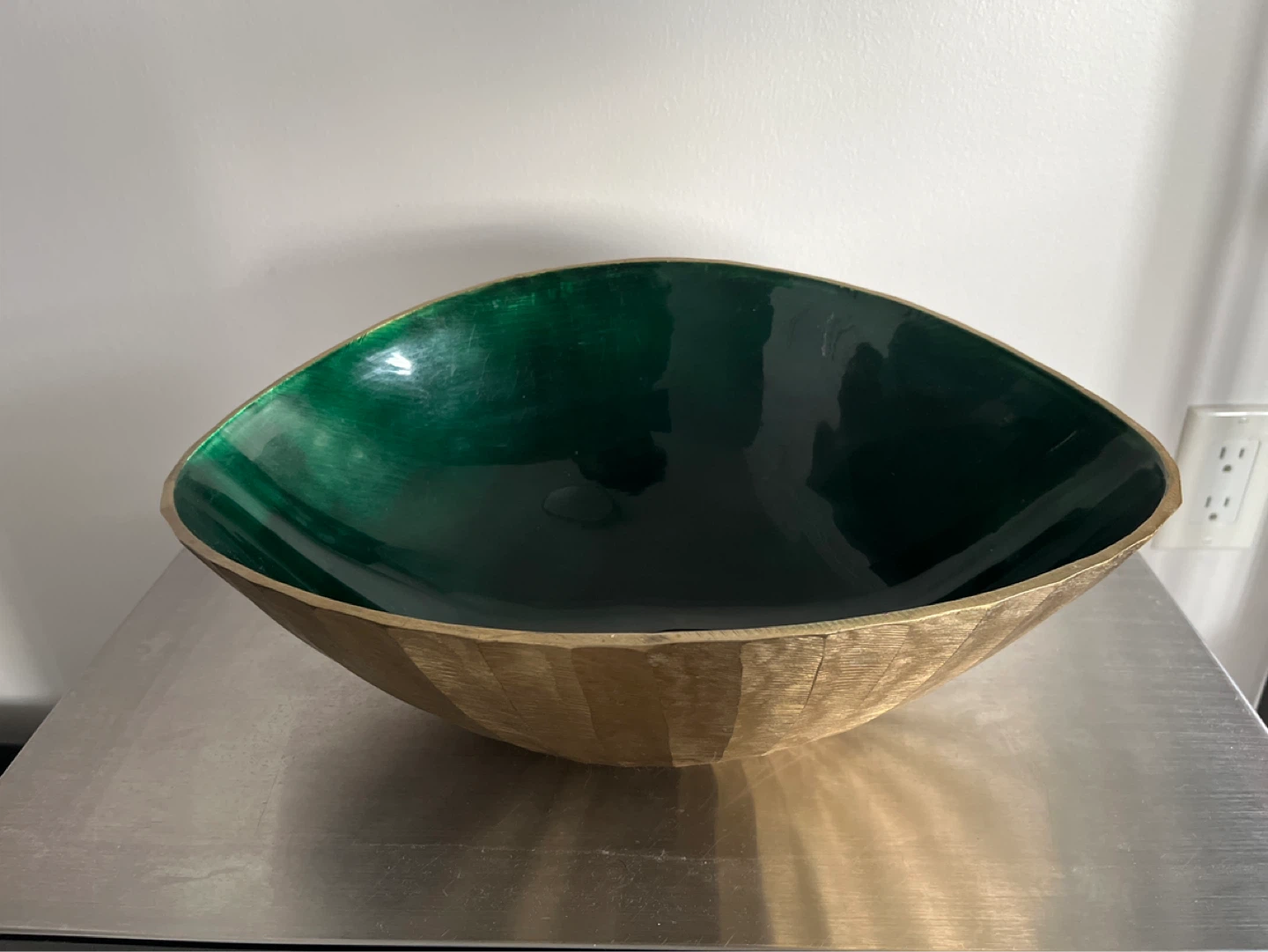 Large Decorative Bowl - Gold and Emerald Green - photo 2
