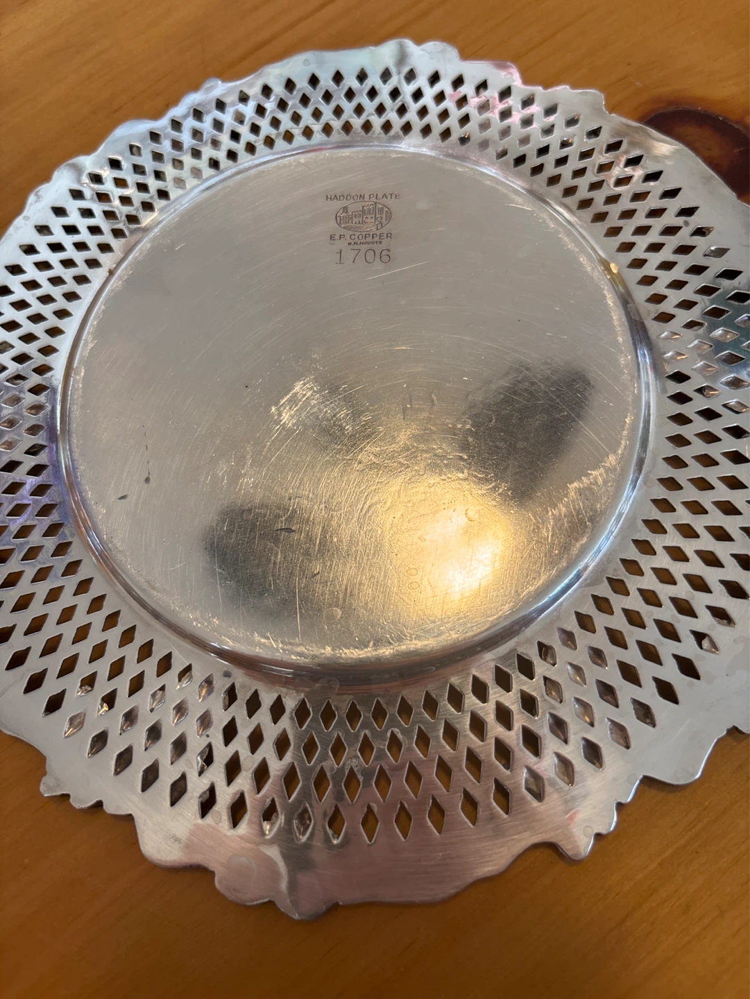 Vintage Haddon Silver Plate Serving Dish with Glass Insert - photo 4