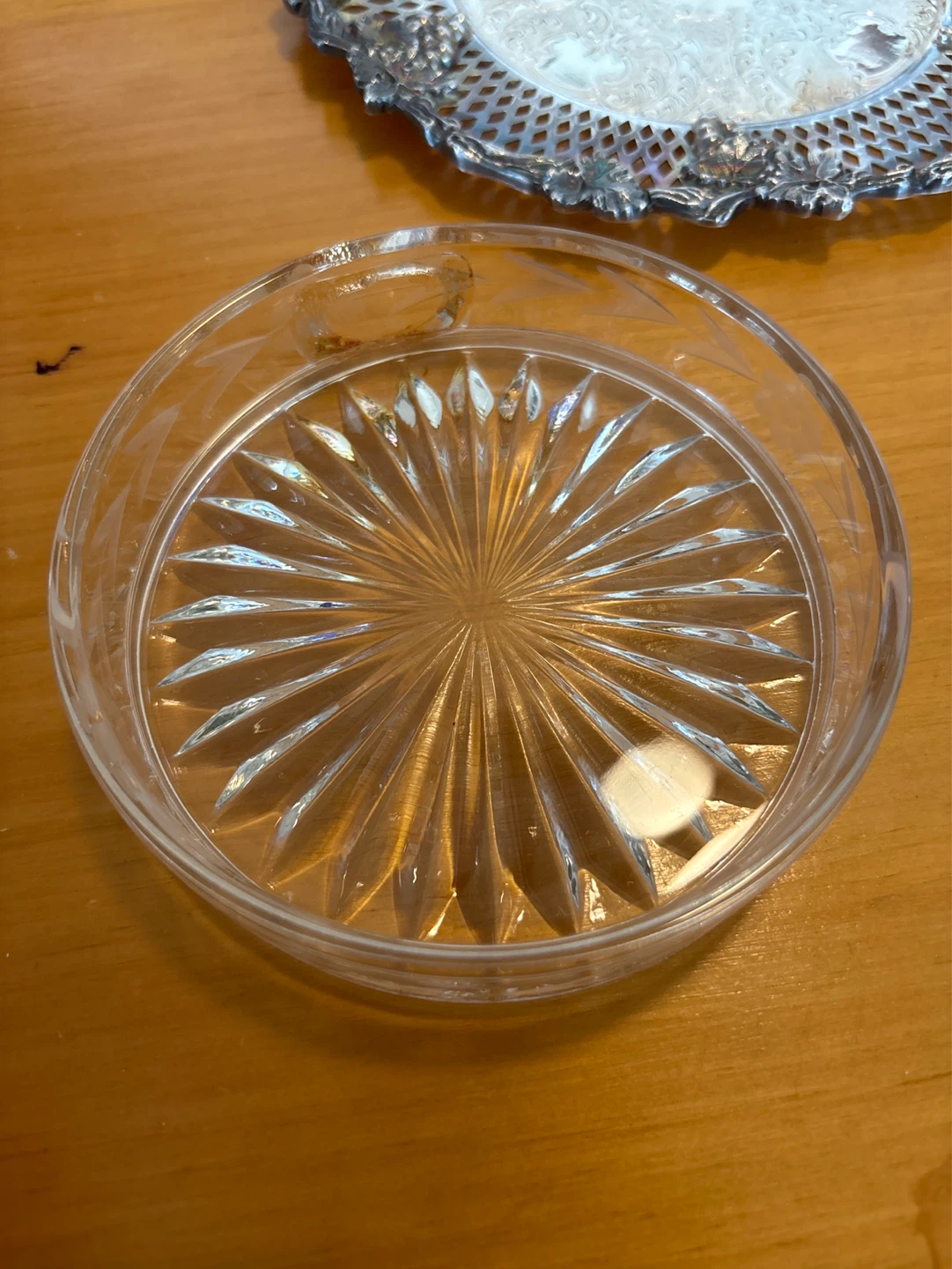 Vintage Haddon Silver Plate Serving Dish with Glass Insert - photo 3