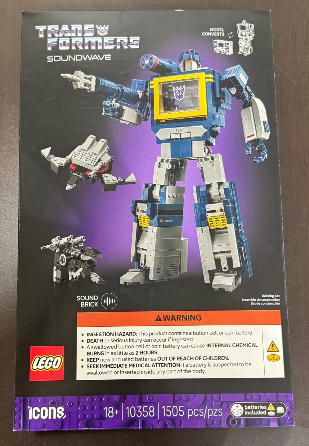 LEGO Icons Transformers Soundwave Building Set 10358