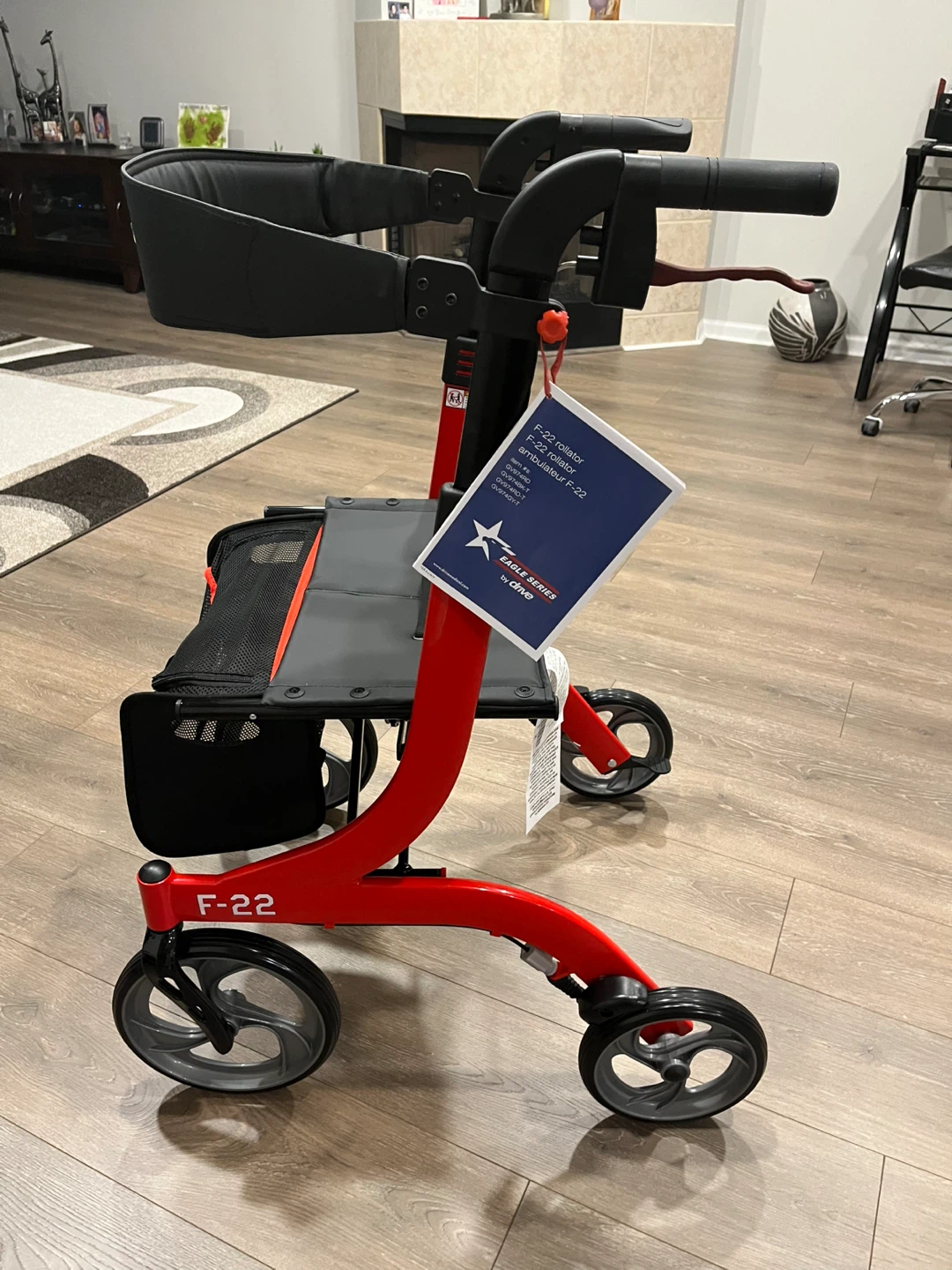 Drive "F-22" Rollator Walker with Seat and Bag