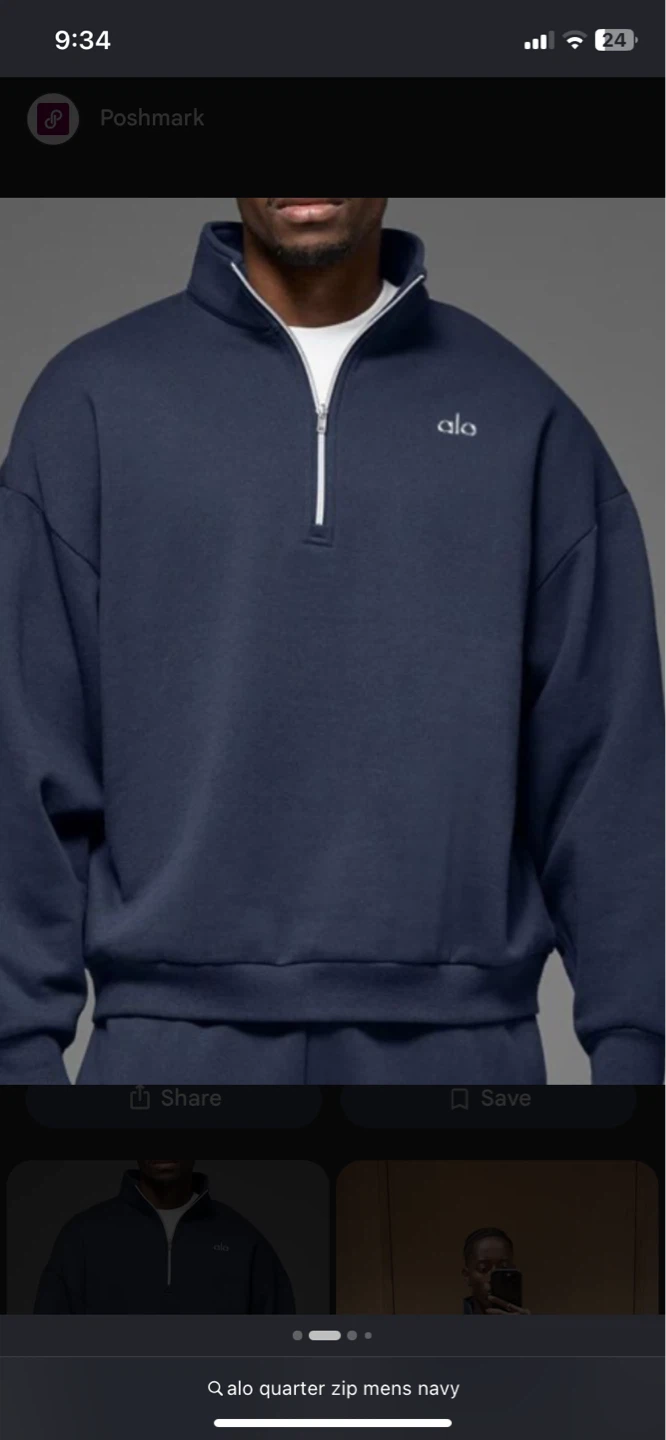 Alo quarter zip Navy Size M
