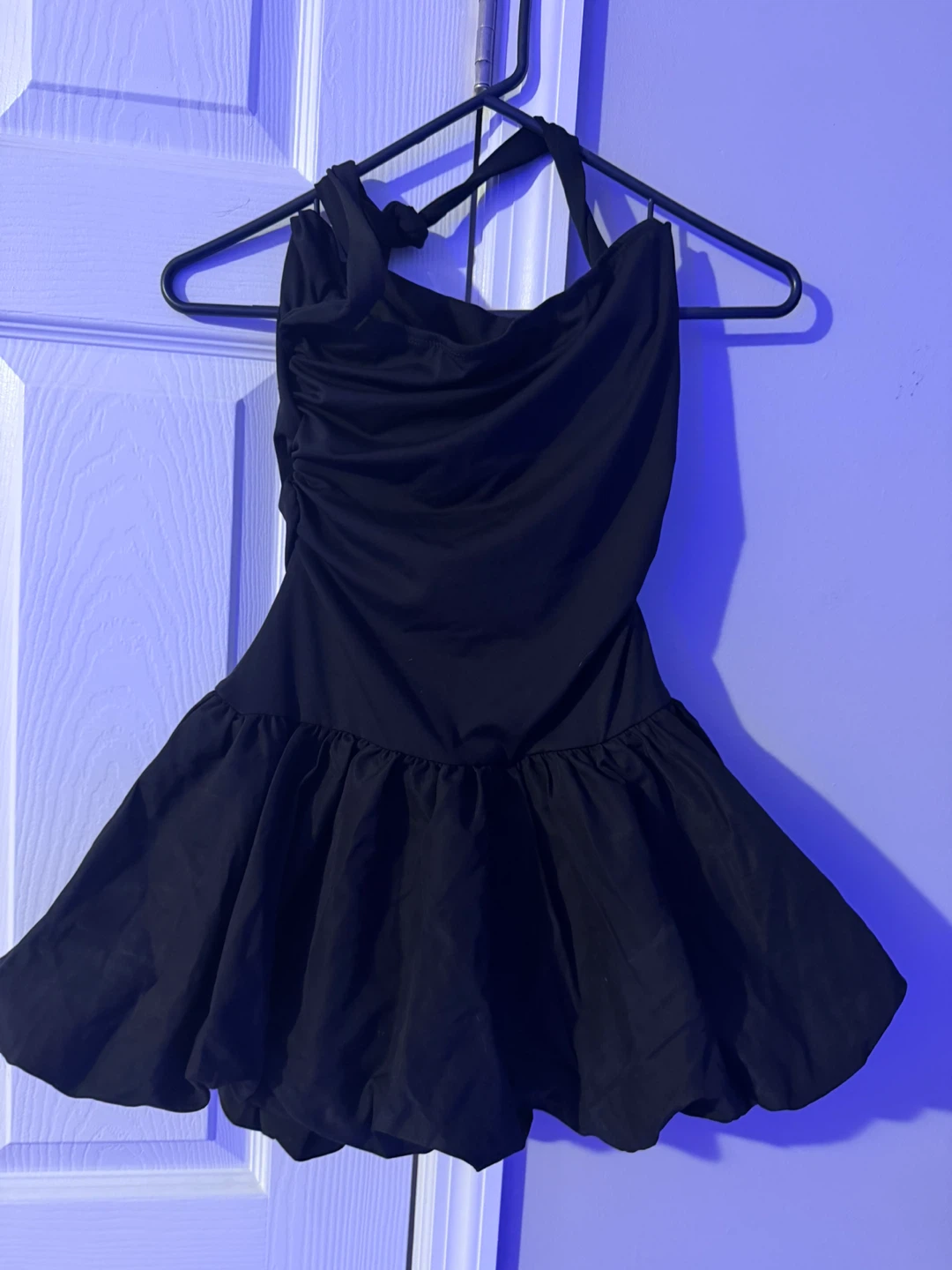 Bubble dress with built-in shorts Black (S)