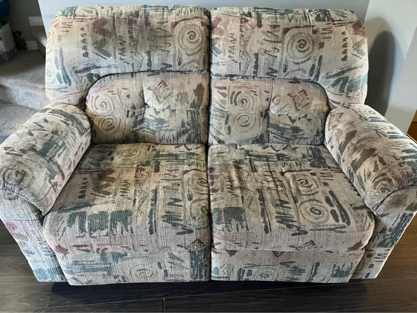 Floral Print Loveseat Recliner - photo 3