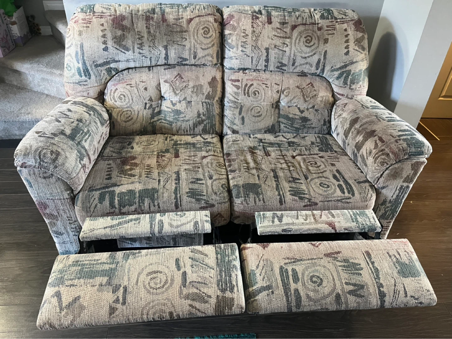 Floral Print Loveseat Recliner - photo 2
